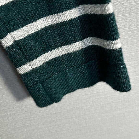 Market & Spruce Sweater Womens Small Cardigan Green Stripe Stretch Knit Open - Picture 5 of 8